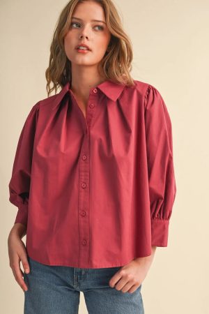 Millie Lynn Bubble Hem Button Down