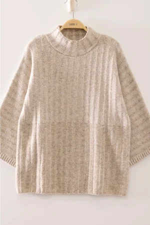 Suzie Ribbed Knit Mock Neck Sweater