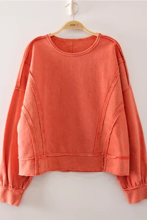 Wilma Anne Vintage Washed Raw Edge Top